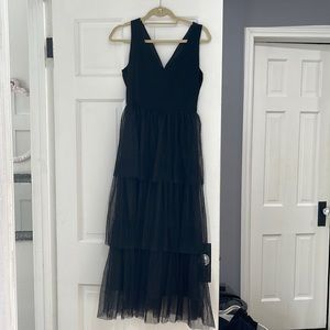 Black Mesh Gown